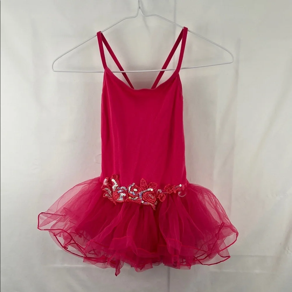 Girl’s Tutu Leotard - Pink - Lace Flower and Sequins - Size 6?